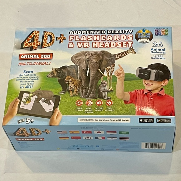 4D+ Augmented Reality Flashcards & VR Headset Animal Zoo Stem Based Education - Picture 3 of 7